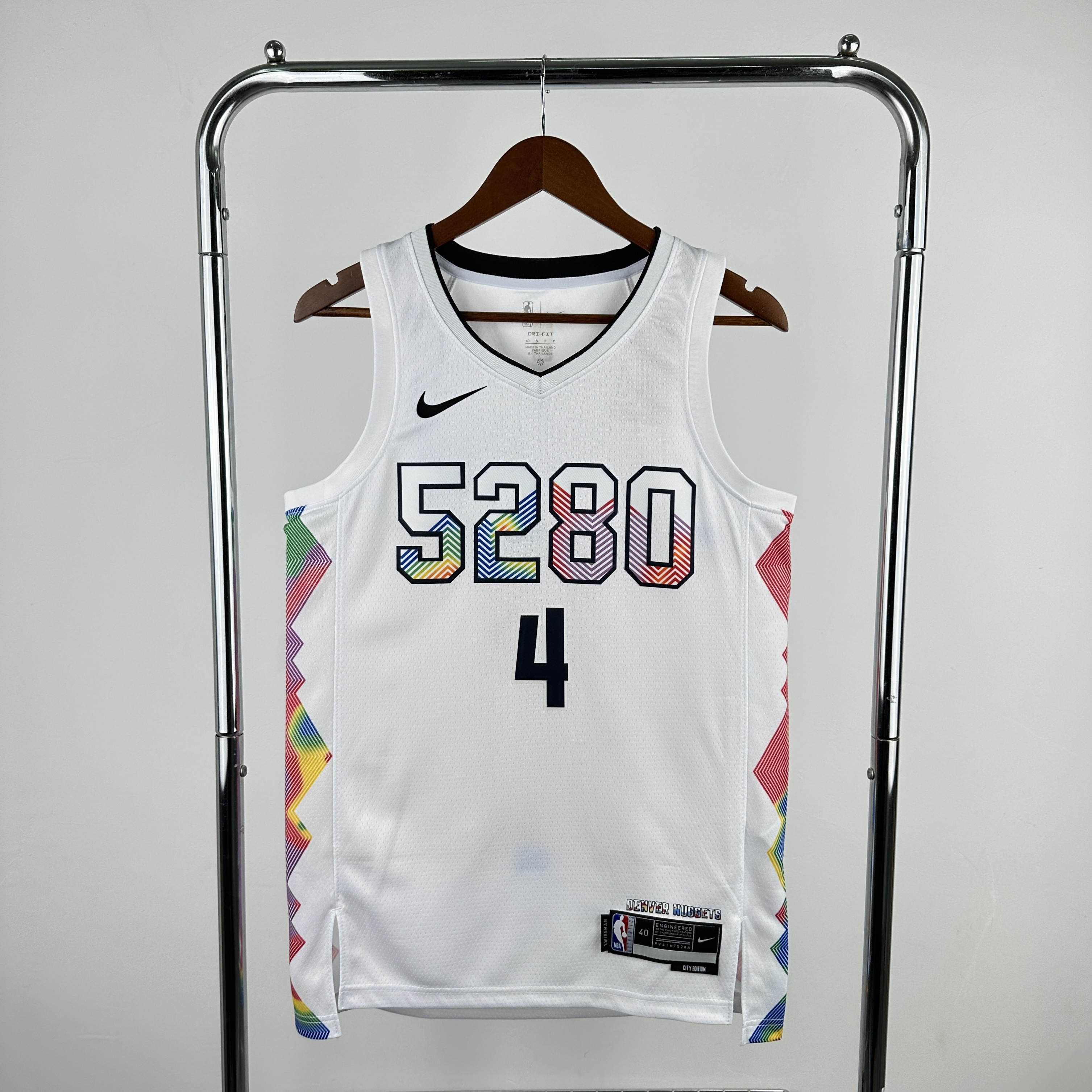 Men Denver Nuggets #4 Westbrook Fanatics White City Edition 2024-25 Fast Break Player NBA Jersey